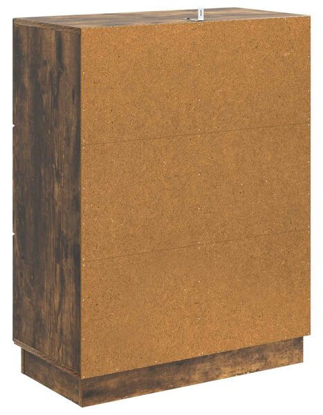 VidaXL Széf fiókkal Füstös Tölgy 66 x 34,5 x 87 cm Szerelt Fa