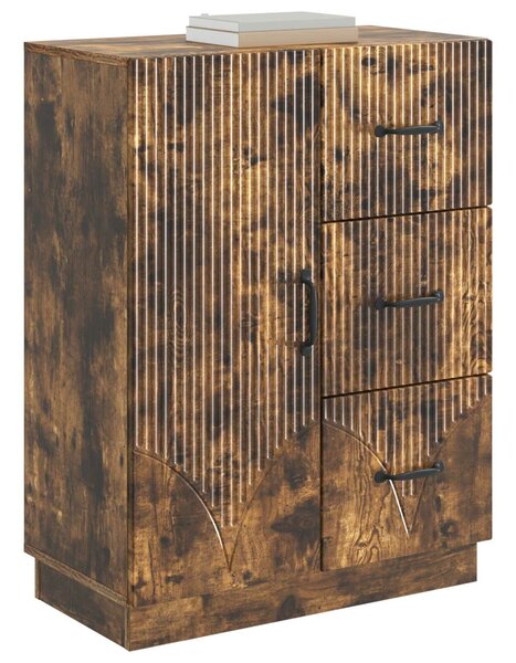 VidaXL Széf fiókkal Füstös Tölgy 66 x 34,5 x 87 cm Szerelt Fa
