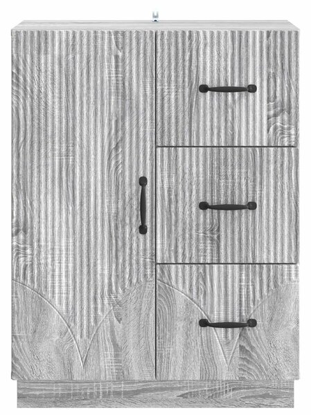 VidaXL Széf fiókkal Szürke Sonoma 66 x 34,5 x 87 cm Szerelt Fa