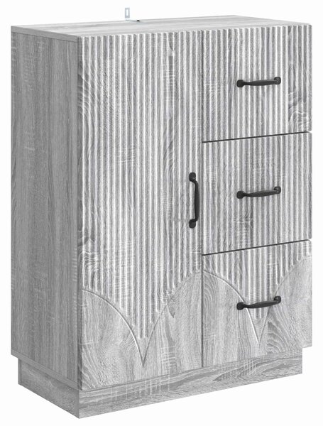 VidaXL Széf fiókkal Szürke Sonoma 66 x 34,5 x 87 cm Szerelt Fa