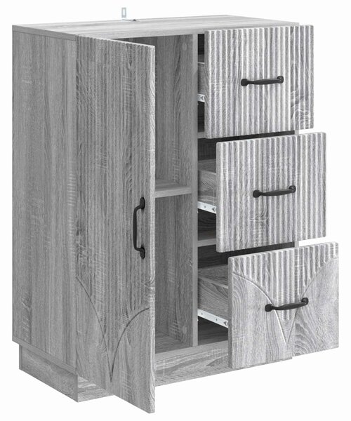VidaXL Széf fiókkal Szürke Sonoma 66 x 34,5 x 87 cm Szerelt Fa