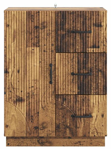VidaXL Széf fiókkal Antik Fa 66 x 34,5 x 87 cm Szerelt Fa
