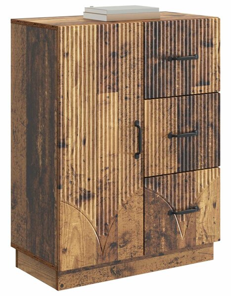 VidaXL Széf fiókkal Antik Fa 66 x 34,5 x 87 cm Szerelt Fa