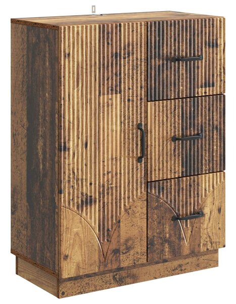 VidaXL Széf fiókkal Antik Fa 66 x 34,5 x 87 cm Szerelt Fa