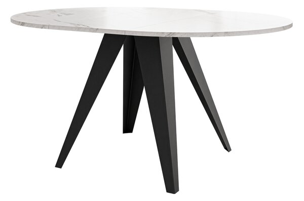 Asztal Oswego 175, 76cm, Fekete, Fehér márvány