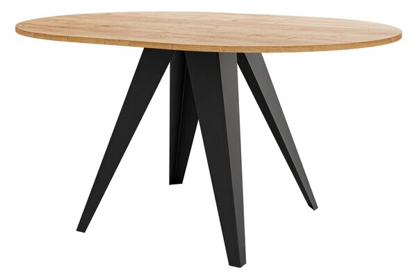Asztal Oswego 175, 76cm, Kézműves aranytölgy, Fekete