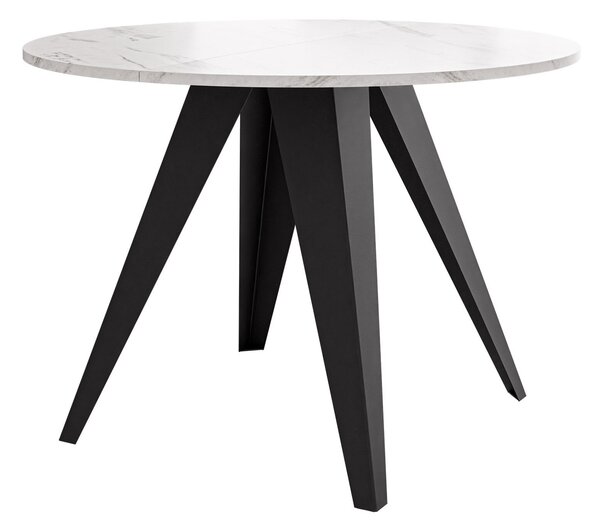 Asztal Oswego 175, 76cm, Fekete, Fehér márvány