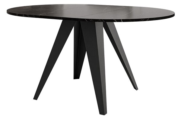 Asztal Oswego 175, 76cm, Fekete márvány, Fekete