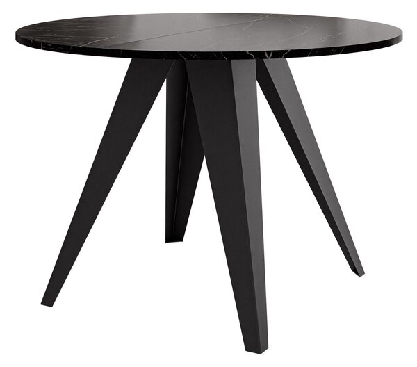 Asztal Oswego 175, 76cm, Fekete márvány, Fekete