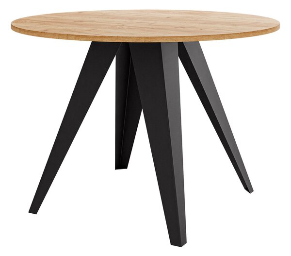 Asztal Oswego 175, 76cm, Kézműves aranytölgy, Fekete
