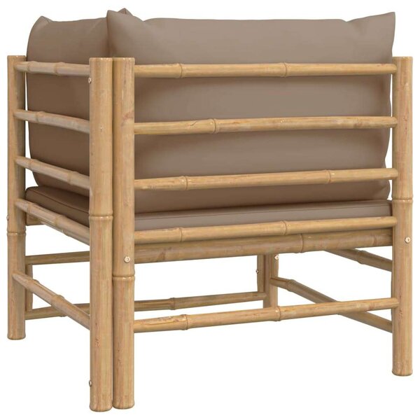 VidaXL Bambusz Sarokkanapé - Taupe Párnákkal - 69x69x65 cm