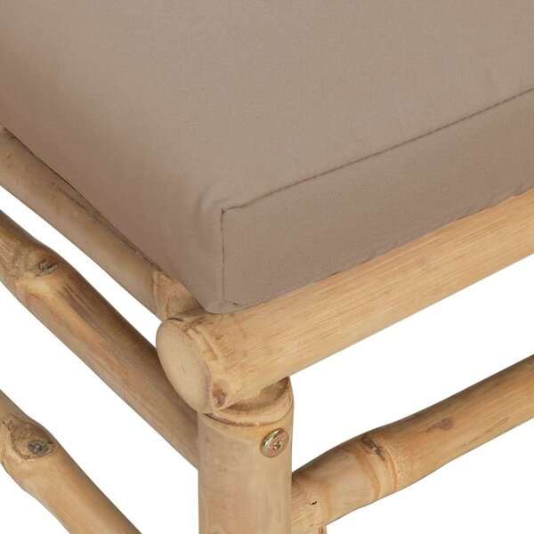 VidaXL Bambusz Sarokkanapé - Taupe Párnákkal - 69x69x65 cm