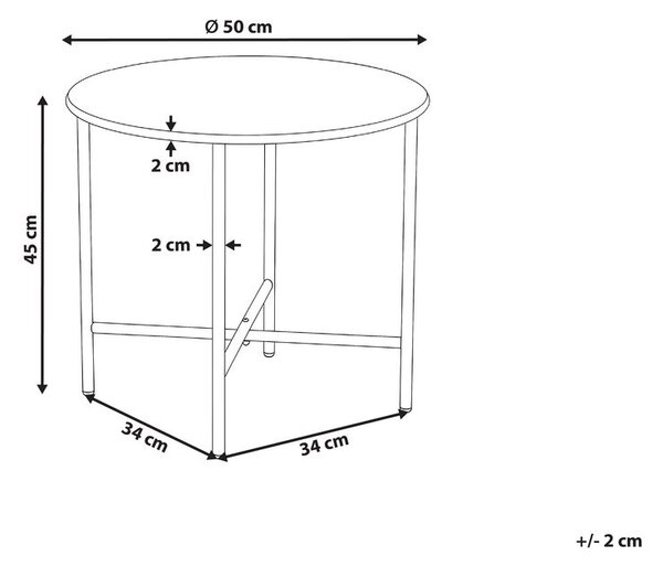 Bisztró asztal OVARO 50 cm 50 cm Fém Bézs