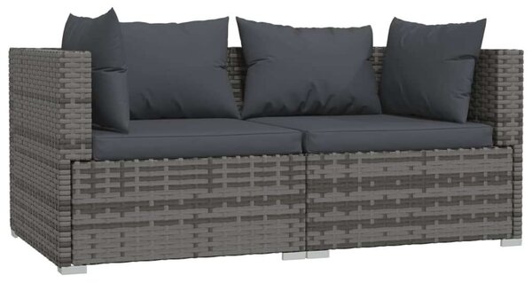 VidaXL 3 részes szürke polyrattan kerti ülőgarnitúra