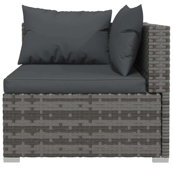 VidaXL 3 részes szürke polyrattan kerti ülőgarnitúra