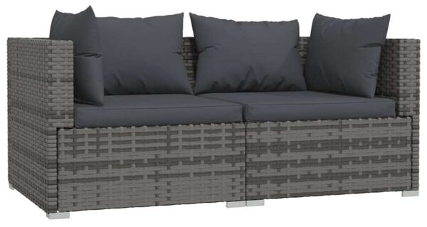 VidaXL 3 részes szürke polyrattan kerti ülőgarnitúra