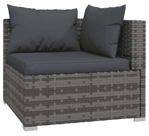 VidaXL 6 részes szürke polyrattan kerti ülőgarnitúra párnákkal