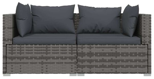 VidaXL 3 részes szürke polyrattan kerti ülőgarnitúra