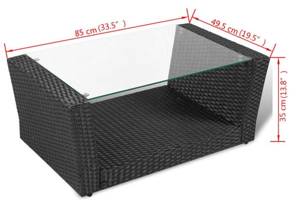 VidaXL Polyrattan Kerti Bútorszett - 4 részes