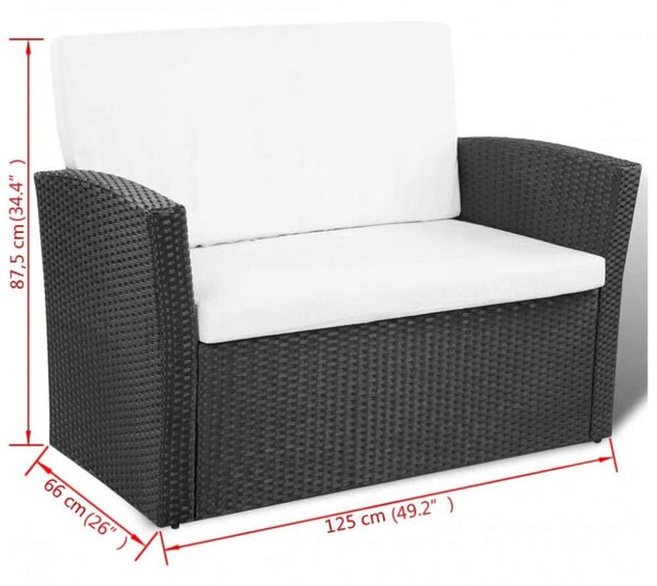 VidaXL Polyrattan Kerti Bútorszett - 4 részes