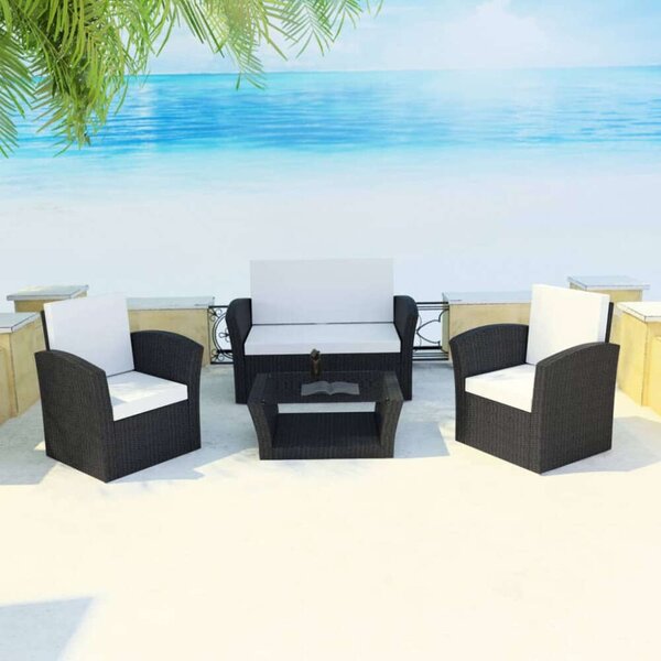 VidaXL Polyrattan Kerti Bútorszett - 4 részes