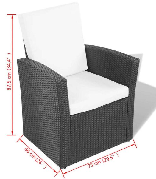 VidaXL Polyrattan Kerti Bútorszett - 4 részes