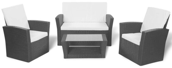 VidaXL Polyrattan Kerti Bútorszett - 4 részes