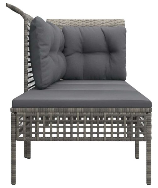 Polyrattan Kerti Ülőgarnitúra - 3 részes - Szürke
