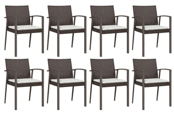 VidaXL 9 részes polyrattan és acél kerti étkezőgarnitúra párnával