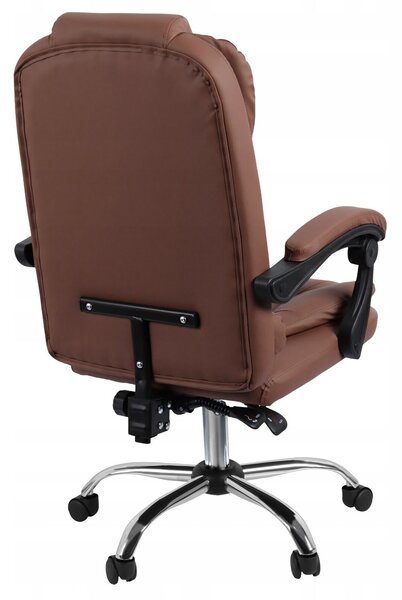 Ergonomikus irodai szék, Zola, állítható magasság, forgó görgők, deréktámasz párna, műbőr, barna/fekete