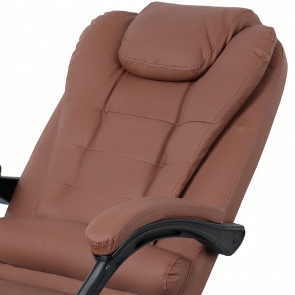 Ergonomikus irodai szék, Zola, állítható magasság, forgó görgők, deréktámasz párna, műbőr, barna/fekete