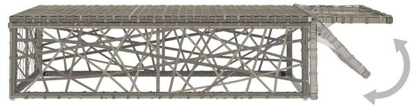 2-részes szürke polyrattan kerti bútorszett párnákkal