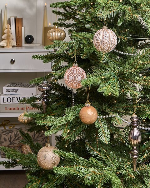 24 darabos karácsonyfadísz szett WINTERLIGHT Üveg Rose gold