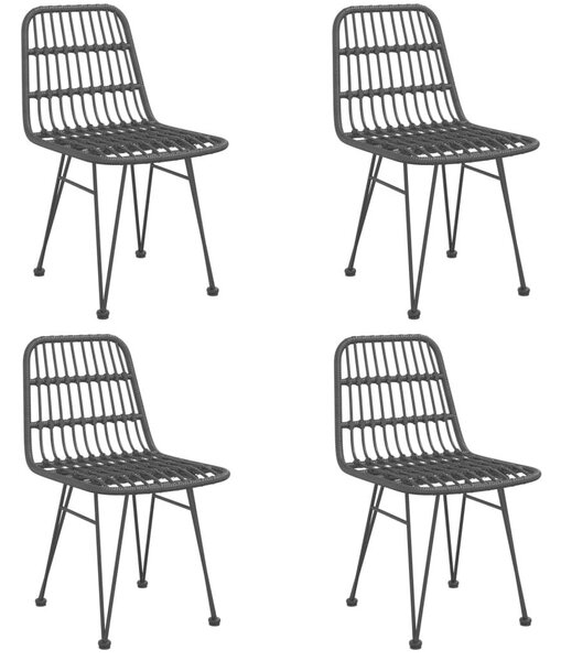 VidaXL - 5 Részes Fekete Polyrattan Kerti Étkezőgarnitúra