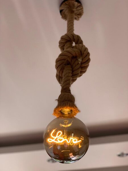 E27 LED filament izzó G125 5W LOVE