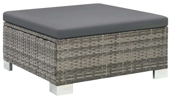 VidaXL 10-részes Kerti bútorszett párnákkal, szürke, polyrattan