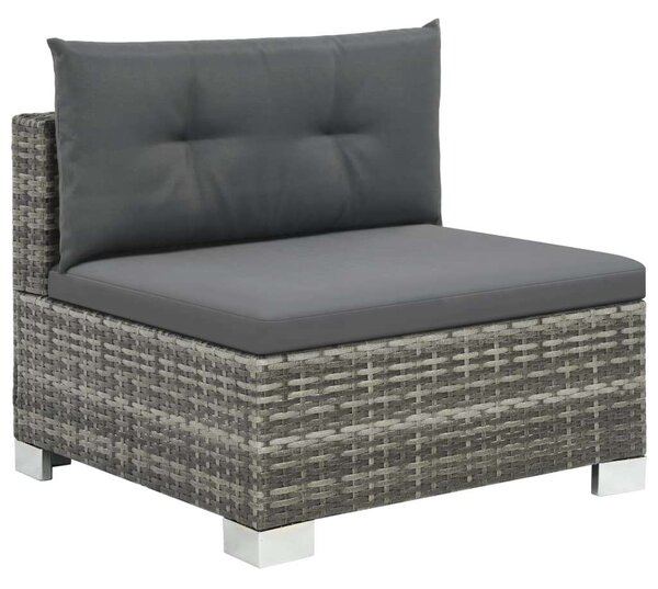 VidaXL 10-részes Kerti bútorszett párnákkal, szürke, polyrattan
