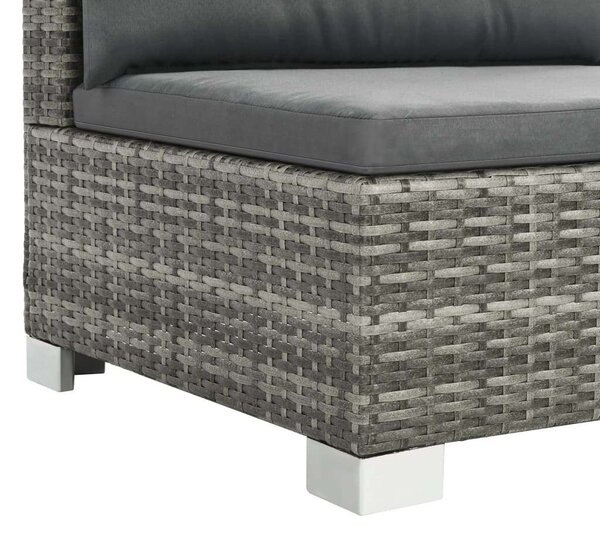 VidaXL 10-részes Kerti bútorszett párnákkal, szürke, polyrattan