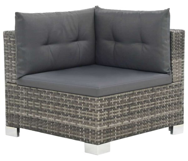 VidaXL 10-részes Kerti bútorszett párnákkal, szürke, polyrattan
