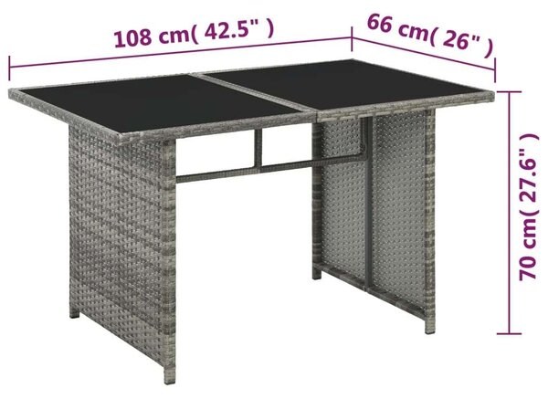 VidaXL 10-részes Kerti bútorszett párnákkal, szürke, polyrattan
