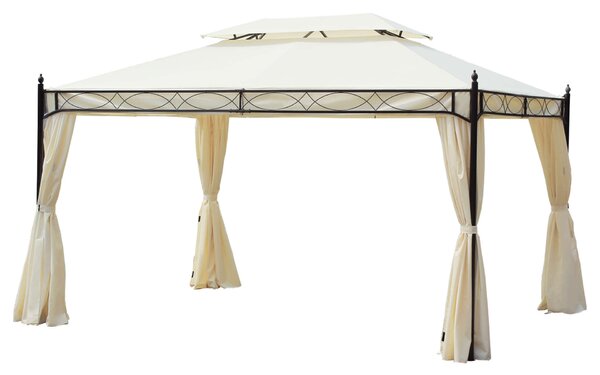 Kerti pavilon, Fém, 3x4m, Krém