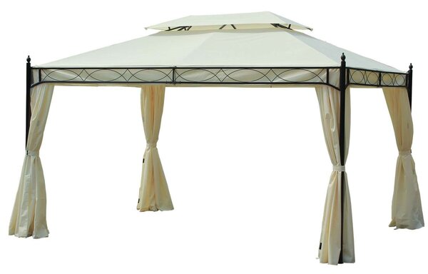 Kerti pavilon, Fém, 3x4m, Krém