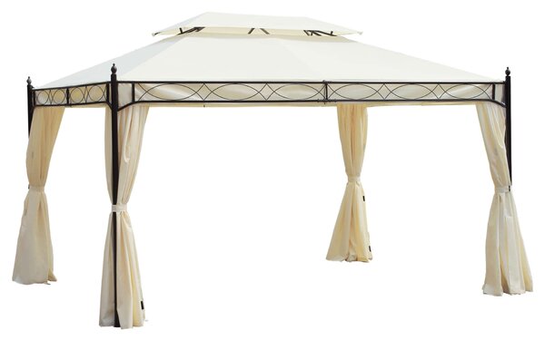 Kerti pavilon, Fém, 3x4m, Krém