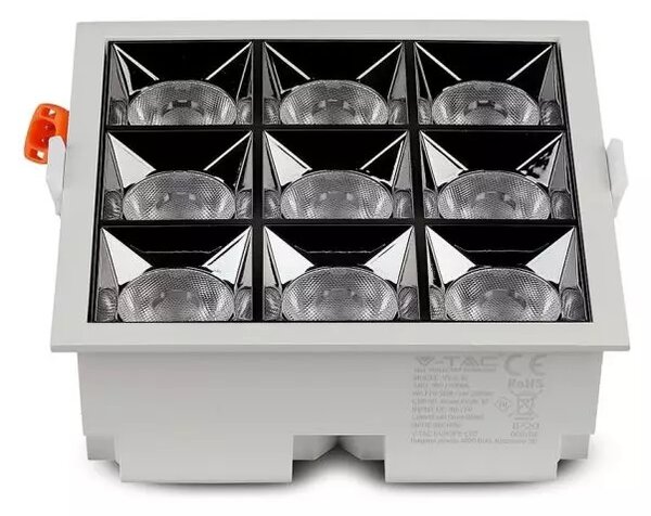 Beépíthető fehér négyszög LED lámpa 36W 12° SAMSUNG chipek CRI90
