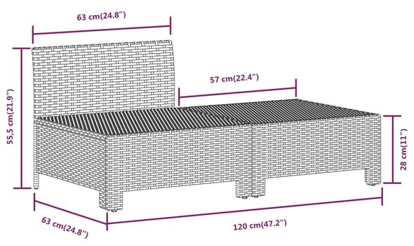 VidaXL 7 részes szürke polyrattan kerti ülőgarnitúra párnákkal