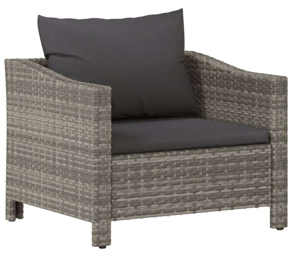VidaXL 7 részes szürke polyrattan kerti ülőgarnitúra párnákkal