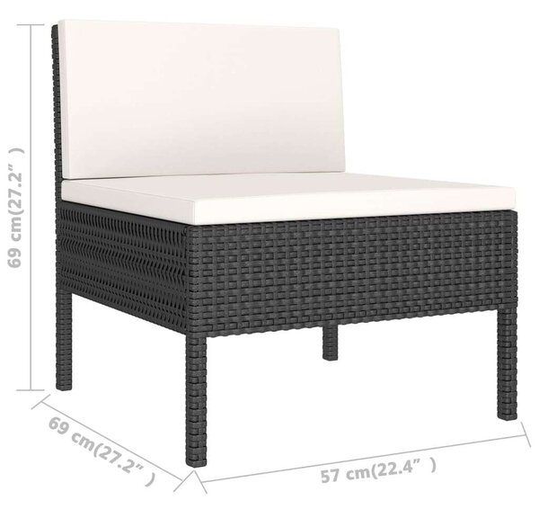 VidaXL Polyrattan Kerti Bútorszett - 3 részes