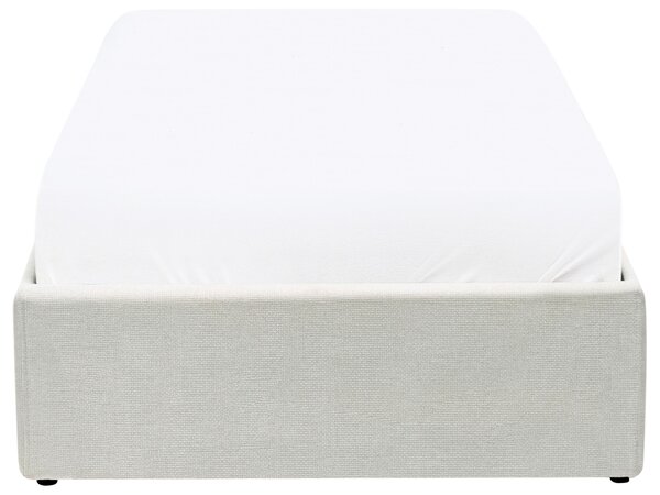 Ágyneműtartós ágy fejtámla nélkül DINAN Törtfehér 90 x 200 cm