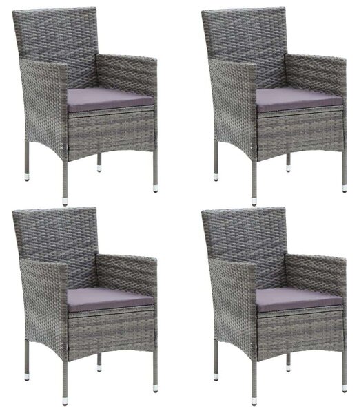 VidaXL - 5 Részes Kerti Étkezőgarnitúra - Polyrattan - Szürke