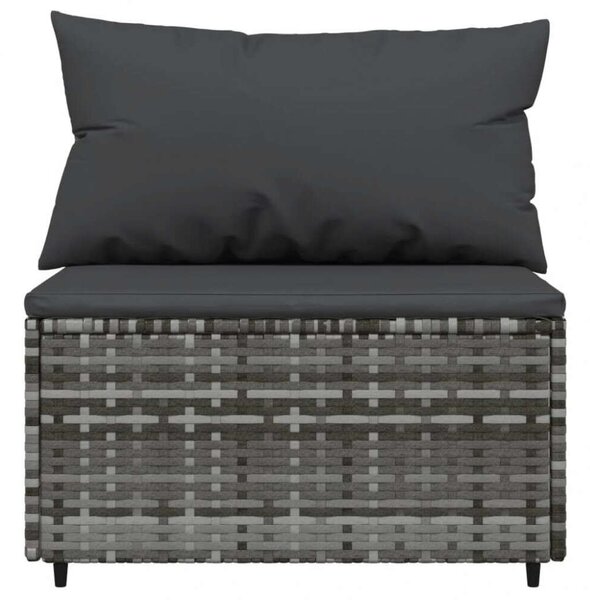 VidaXL 4 részes szürke polyrattan kerti ülőgarnitúra párnákkal